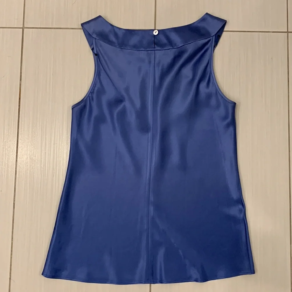 Lafayette 148 Petite Silk Charmeuse Tanks in Blue, Gold and Red - Picture 10 of 10